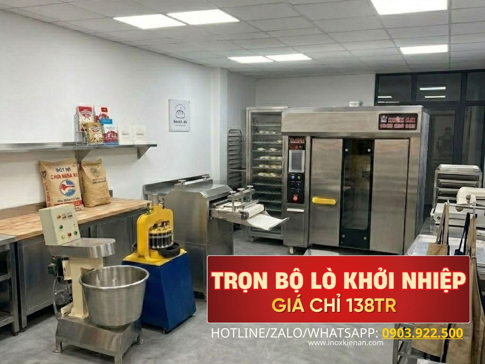 Trọn bộ máy làm bánh mì đầy đủ đến từ thương hiệu Kiến An